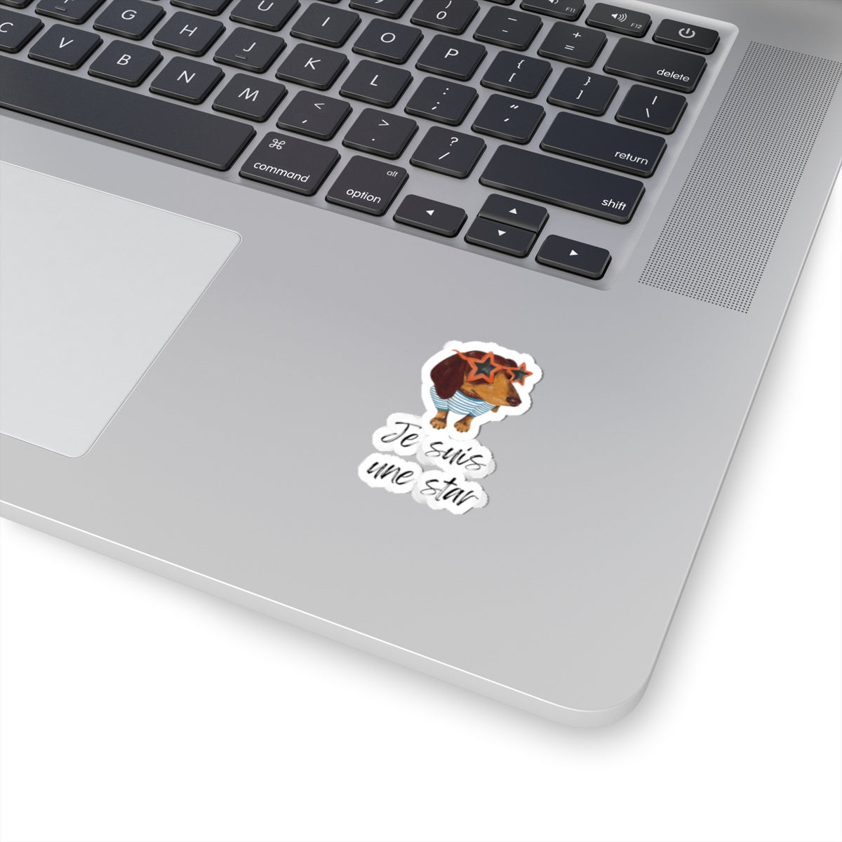 Dachshund Star Sticker — "Je suis une star" Kiss-Cut Vinyl