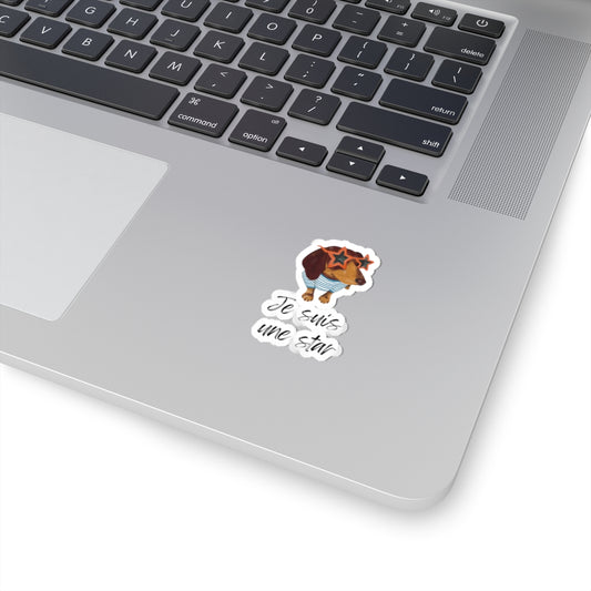 Dachshund Star Sticker — "Je suis une star" Kiss-Cut Vinyl